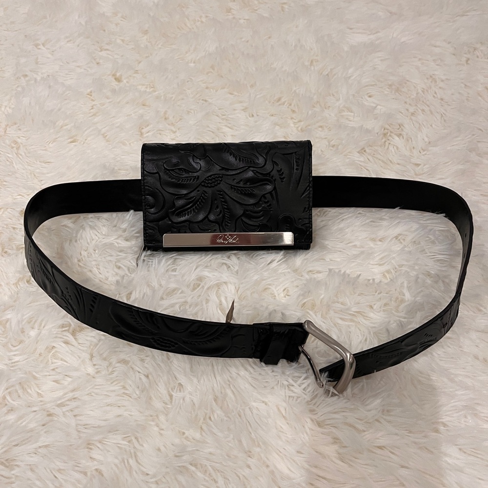 Patricia Nash Black Embossed Belt Bag - Picture 3 of 12
